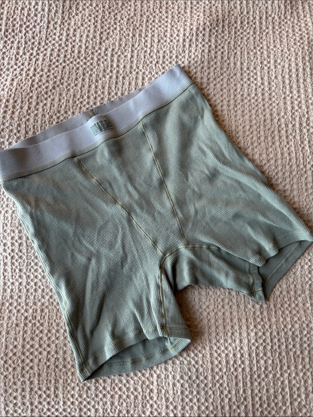 SKIMS Sage Green Ribbed Boxer Briefs